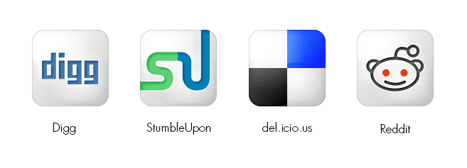 Social media submission sites logo's